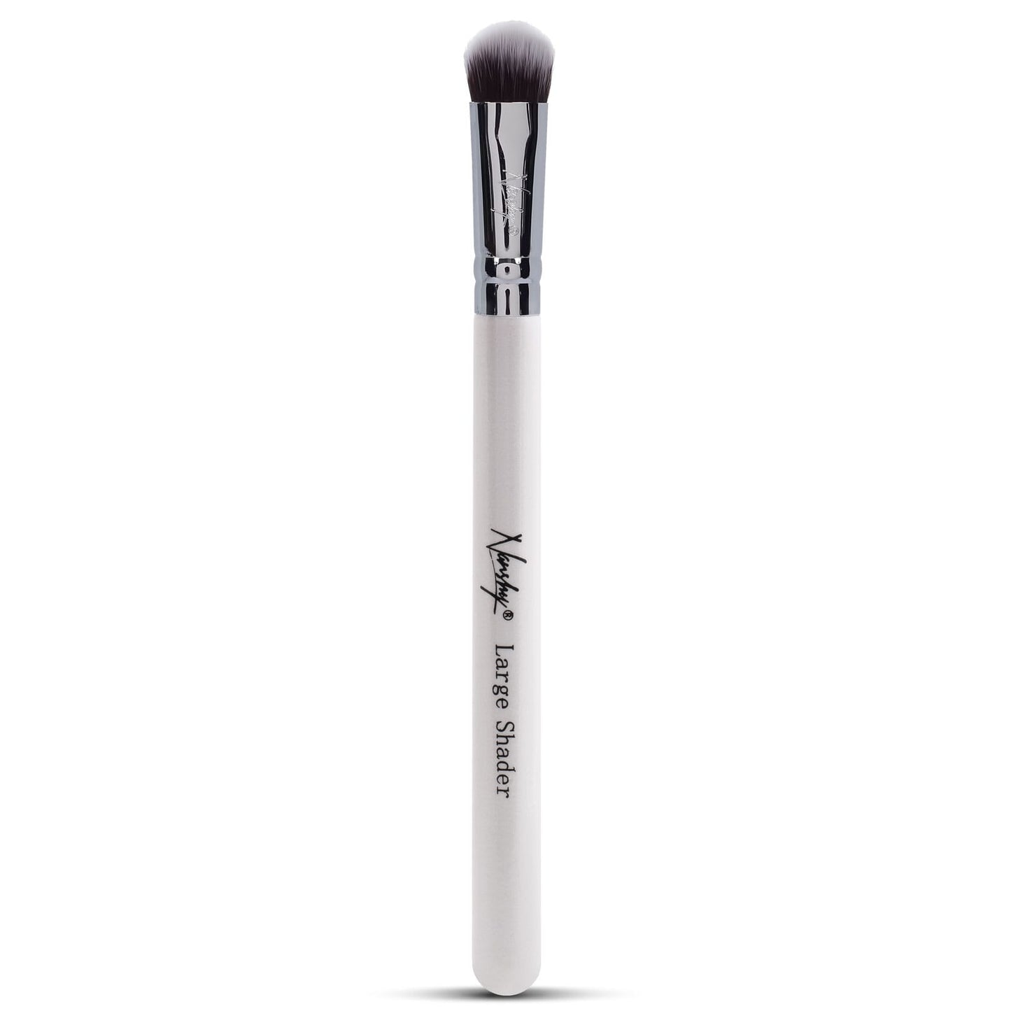 Nanshy Large Shader eyeshadow brush with pearl-coated handle and soft antibacterial synthetic bristles.