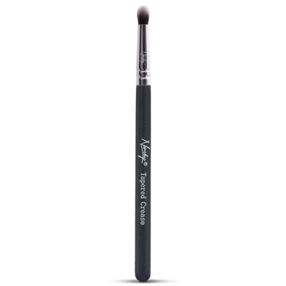 Tapered Crease eyeshadow brush with pearl-coated handle, antibacterial synthetic bristles, and cruelty-free design.